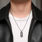 STWTR Tibetan Buddhist Meditation Stainless Steel Pendant Memorial Cremation Ash Pill Container Necklace Men's Ladies Comes with 23.6" Chain