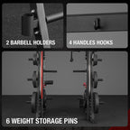 Mikolo Smith Machine, 2200lbs Squat Rack with LAT-Pull Down System & Cable Crossover Machine, Training Equipment with Leg Hold-Down Attachment