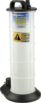 Mityvac MV7300 Pneumatic 2.3 Gallon Venturi Vacuum Pump Fluid Evacuator, Uses Compressed Air, Chemical-Resistant Polyethylene, Air Shut-Off Valve, Overflow Prevention, Quick-Drain Spout, Large Base