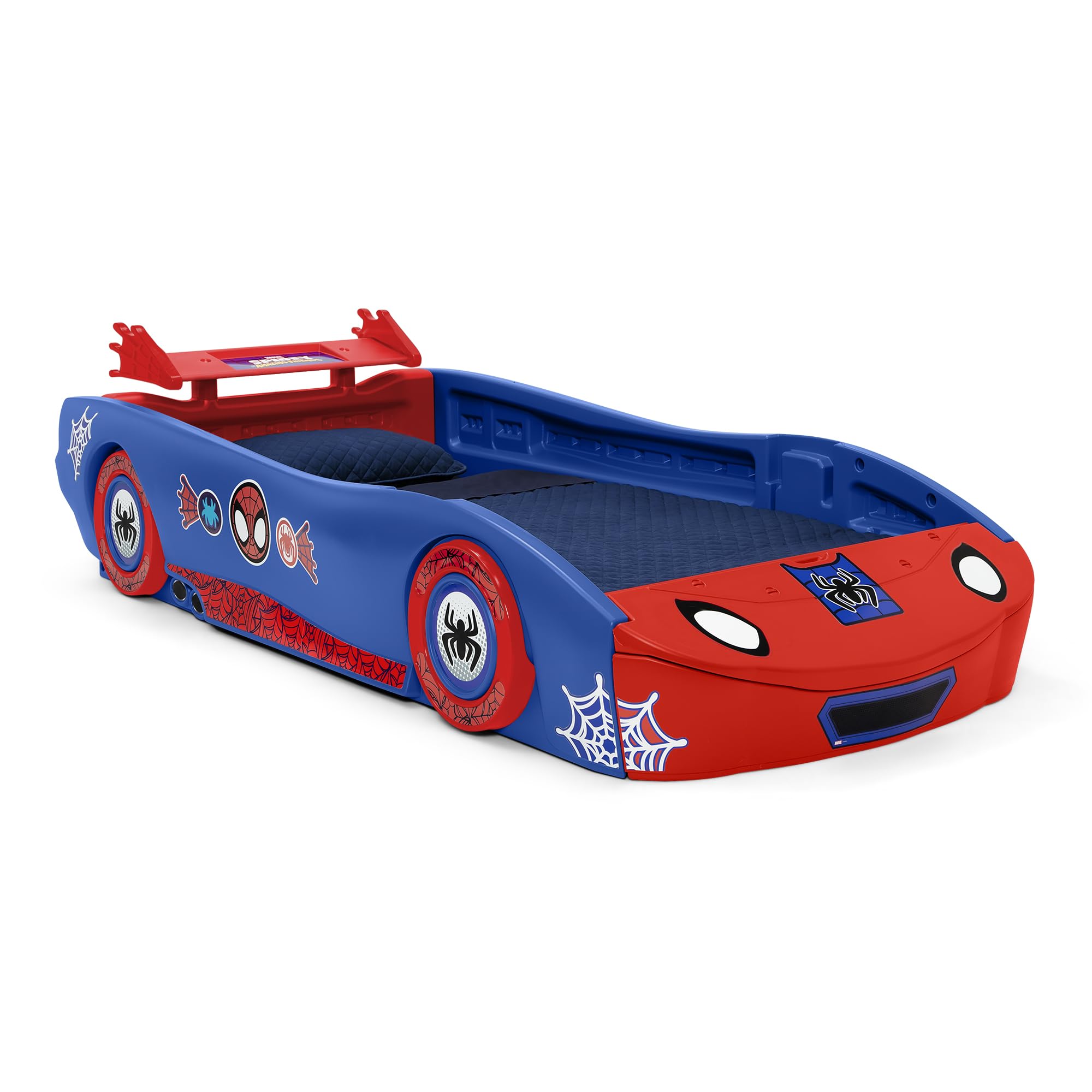 Delta Children Spidey and His Amazing Friends Web Crawler Race Car Twin Bed, Blue/Red