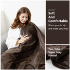 Manta Elétrica Tefici, Super Aconchegante e Macia, Flanela de 2 Camadas 50" x 60", Manta Aquecida com 3 Níveis de Aquecimento e Desligamento Automático em 4 Horas, Lavável na Máquina, Certificada ETL e FCC, Uso Residencial e Escritório, Cor Camelo