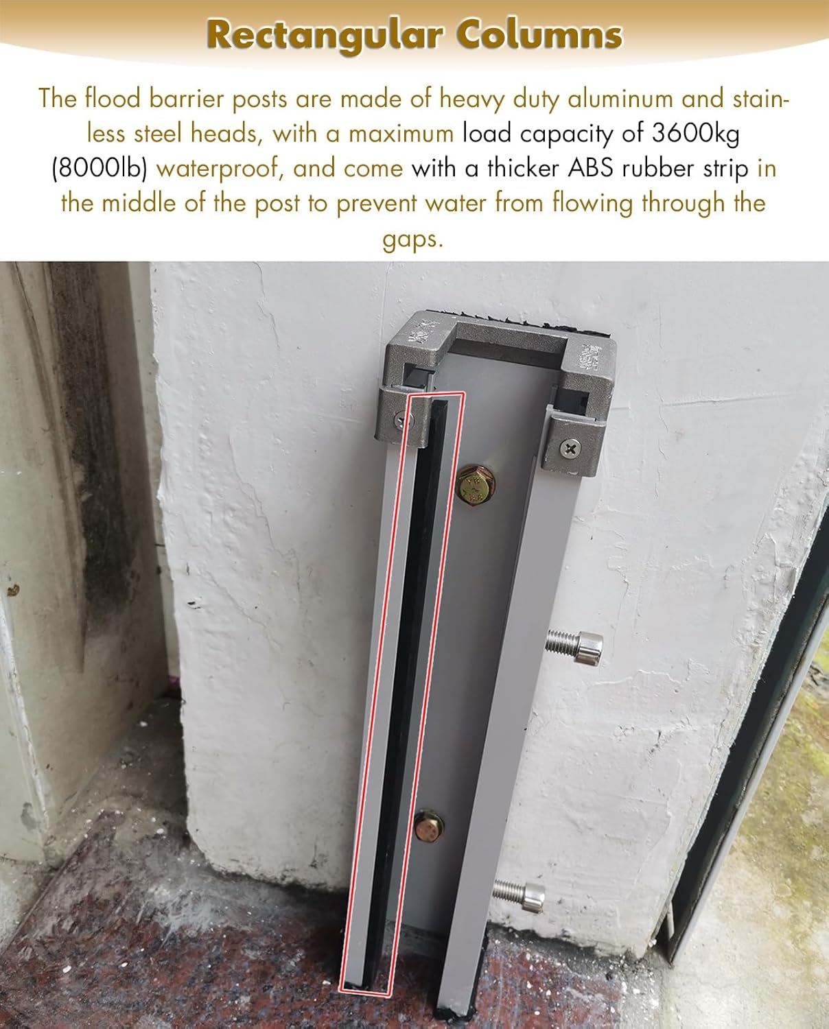 Heavy Duty Flood Prevention Barriers Shop House Patio Doors Flood Barriers - Reusable Detachable Flood Protection Aluminum Shield for Carport Garden Gates Parking Lots, Wide 350 330 320 300 290 270 26