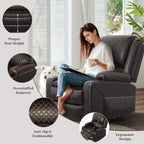 3 Seater Recliner Sofa Set with 2-Tier Cushion, 3+1 Pieces in Living Room, 3 Seater Reclining Couch Leather with Removable Console, 1 Oversize Recliner Chair Sofa Seat