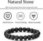 RANKEEF Tiger Eye Bracelet For Men 8MM Natural Stone Stretch Adjustable Black Crystal Beaded Bracelet for Men Women Gifts