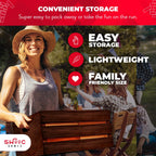 SWOOC Игры - Восстановленная гигантская башня (устойчивая к погоде) 60 блоков + ящик для хранения/уличный игровой стол | Стекается до 5 футов | Уличные настольные игры для взрослых