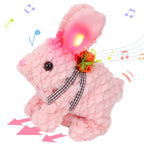 Hopearl Hopping Rabbit with Bell Interactive Electronic Pet Plush Bunny Toy with Sounds and Movements Animated Walking Wiggle Ears Twitch Nose Gift for Toddlers Birthday, Rainbow, 7''