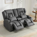 SAMERY 65.5" RV Loveseat Double Recliner With Console | Wall Hugger Reclining Sofa | Theater Seats | Couch | Furniture for RV and Home (Dark Gray)