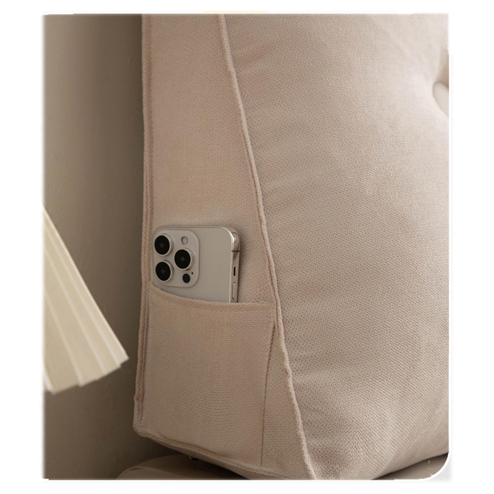 EFZ Wedge Pillow Headboard Triangular Reading Pillow for Dorm, Bed Gap Filler Backrest Pillow Daybed Cushion, Detachable & Washable Bolster Cushion (Gray,Twin: 39in)