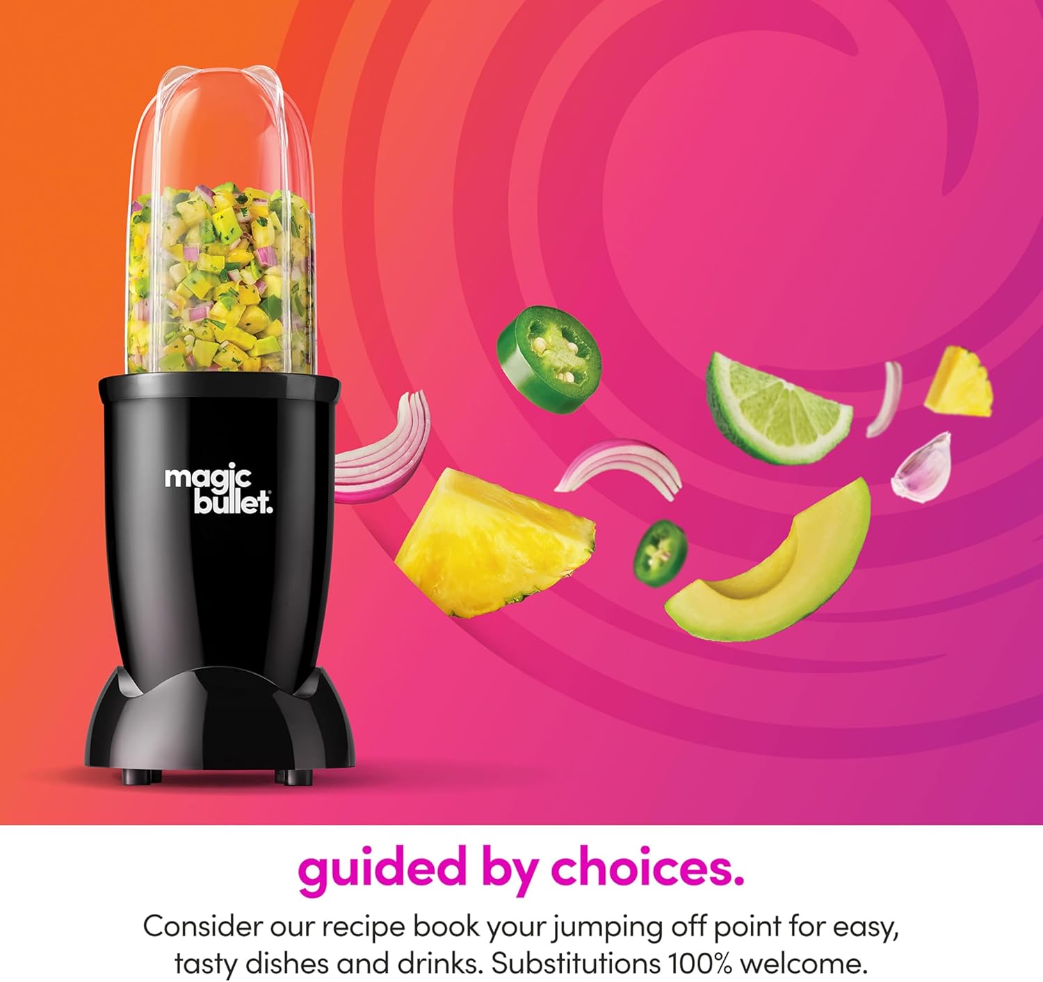 Magic Bullet® Blender Set, 7-Piece Set, 250W Blender and Food Processor, 2 Blending Cups, Cross Blade, Compact Design, Smoothies, Sauces, Silver, MBR-0701AK