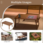 Folding Floor Table Low Coffee Table for Sitting On The Floor Japanese Floor Table No Assembly Tatami FoldableTable for Living Room Home Office (Walnut, Large)