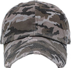 KBETHOS KBE-VINTAGE BLK-CAM Vintage Washed Cotton Baseball Cap, Black Camo