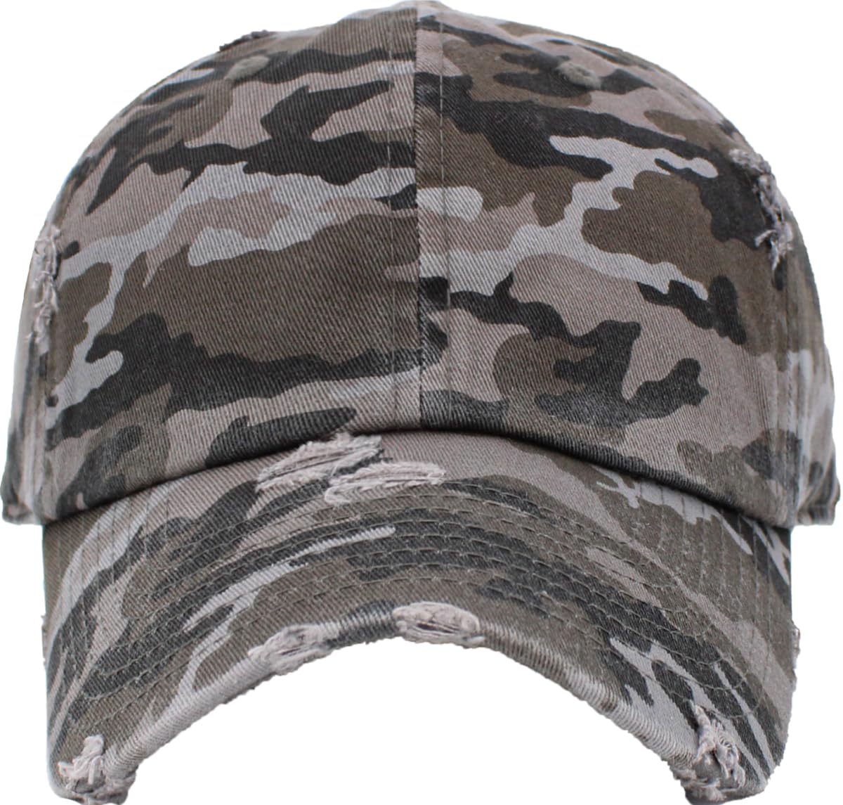 KBETHOS KBE-VINTAGE BLK-CAM Vintage Washed Cotton Baseball Cap, Black Camo