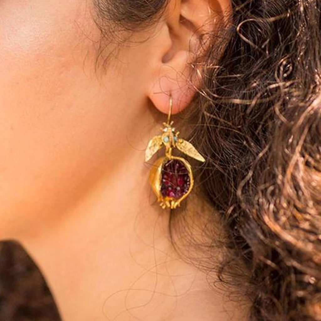 Cute Fruit Earrings for Women Fun 3D Pomegranate Lemon Cherry Strawberry Earrings Acrylic Resin Creative Food Earrings Funny Unique Earrings Jewelry Gift