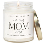 Sweet Water Decor, Best Mom Ever Candle - Sea Salt, Jasmine, Cream, and Wood Scented Soy Wax Candle for Mom - 9oz Clear Jar, 40 Hour Burn Time, Made in the USA