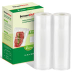 Bonsenkitchen Vacuum Sealer Rolls Bags, 6 Pack 3 Rolls 11" x 20' + 3 Rolls 8" x 20' Commercial Grade BPA Free Bag Rolls, Durable Customized Size Food Vac Bags for Storage and Sous Vide Cooking VB3211
