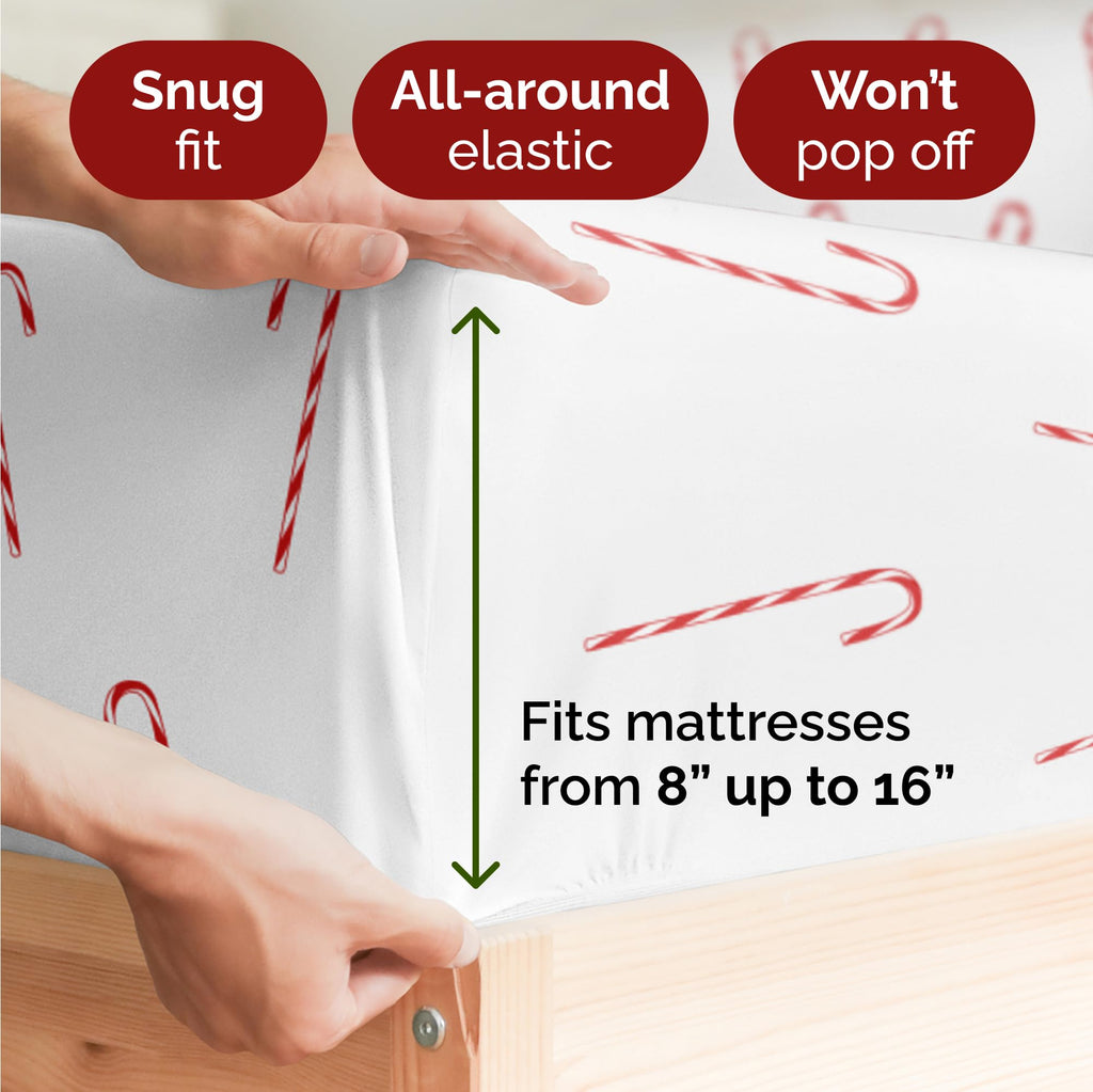 Komplet pościeli King Christmas Tree - Świąteczny wzór Xmas na lnie - Głębokie kieszenie - Dopasowany krój - 4 części - Bez zagnieceń - Wygodna i chłodząca świąteczna pościel zimowa - Łatwa w pielęgnacji - Przyjazna dzieciom