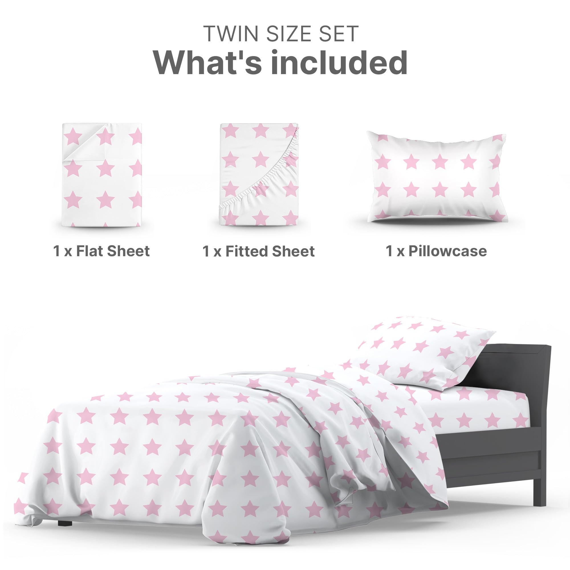 Kids Princess Full 4 Piece Sheet Set - Boys, Girls, Teens, Toddler - Easy Fit Deep Pockets - Breathable, Hotel Quality Bedding Sheets - Machine Washable - Wrinkle Free - Cute, Cozy, Soft - CGK Linens