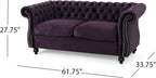 Christopher Knight Home Karen Traditional Chesterfield Loveseat Sofa, BlackBerry and Dark Brown, 61.75 x 33.75 x 27.75