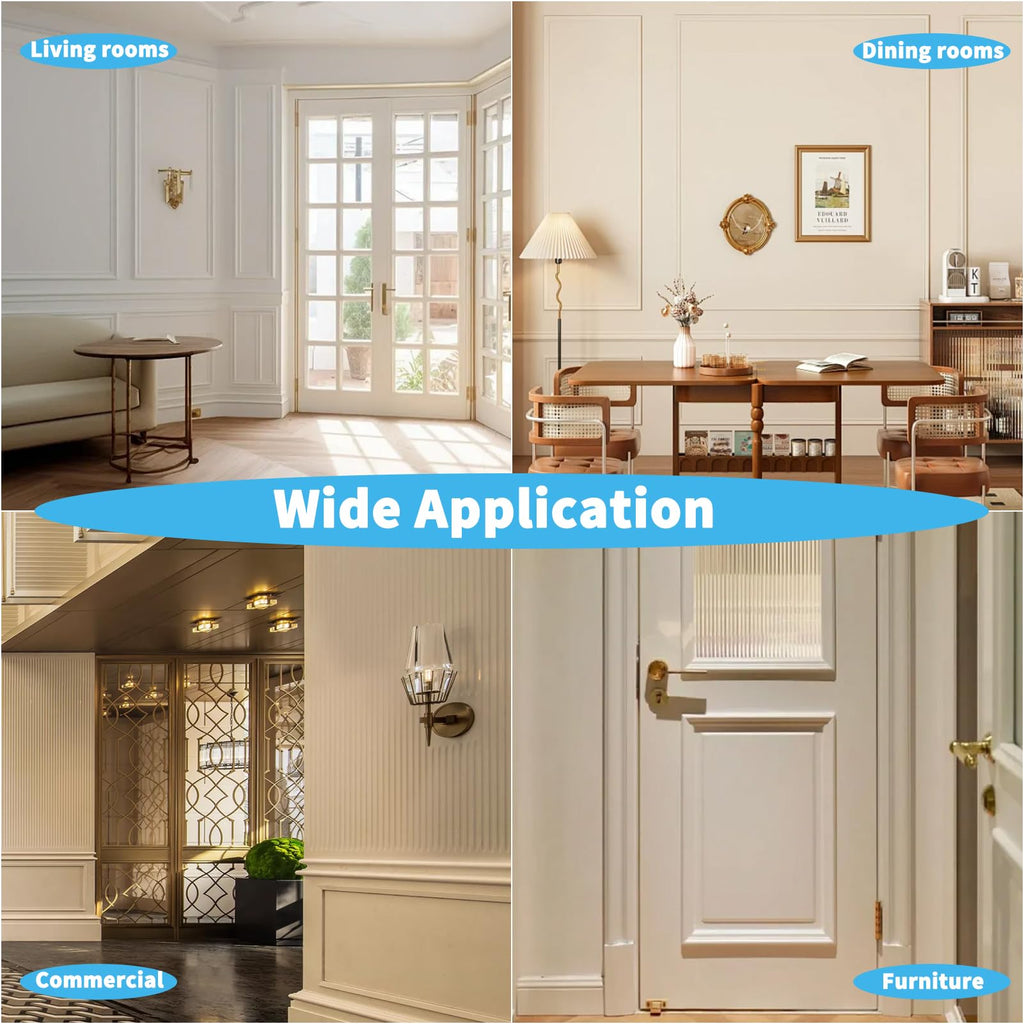 Art3d Pre-Cut Wall Molding Set of 3 pcs, Ready-to-Assemble Wainscoting Panels for Interior Wall Décor Living Room Bedroom Accent Wall - Installed with Glue, 3 Frames