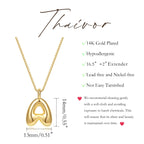 Thaivor Bubble Letter Necklace Gold Initial Necklaces for Women Trendy 14K Gold Plated Dainty Charm Pendant Name Necklace Personalized Gold Jewelry Gift for Women