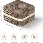 Travel Jewelry Case Petoskey Stone Printed Small Jewelry Box Jewelry Organizer Storage Case Portable PU Leather Mini Jewelry Travel Case for Rings Earrings Necklaces