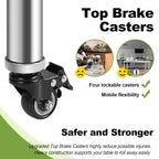 NSF 24x24 Inches Stainless Steel Table for Prep & Work with Caster, Metal Commercial Kitchen Table with Under Shelf and AdjustableTable Foot for Restaurant, Hotel, Home Kitchen, Coffee Station