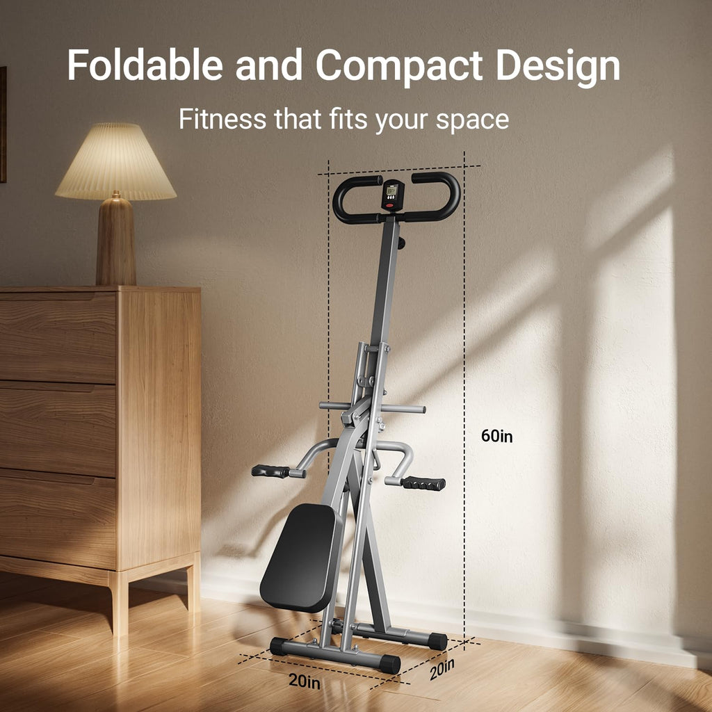 UMAY Squat Machine for Home, Foldable Exercise Equipment, Squat Rowing Machine with High-Strength Resistance Band