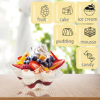 Legredic 50 Stück 8oz Plastik-Dessertbecher mit Löffeln, klare, blumenförmige Eisschalen, Party-Sundae-Servierschalen, Parfait-Vorspeisenbecher für Eis, Nüsse und Salat