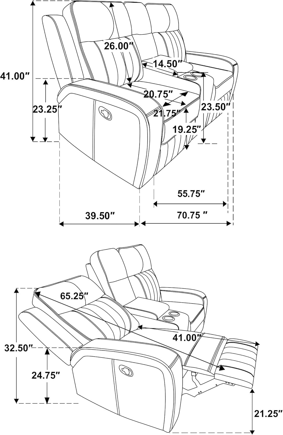 Coaster Home Furnishings Raelynn 2-Piece Upholstered Motion Reclining Sofa Set Grey