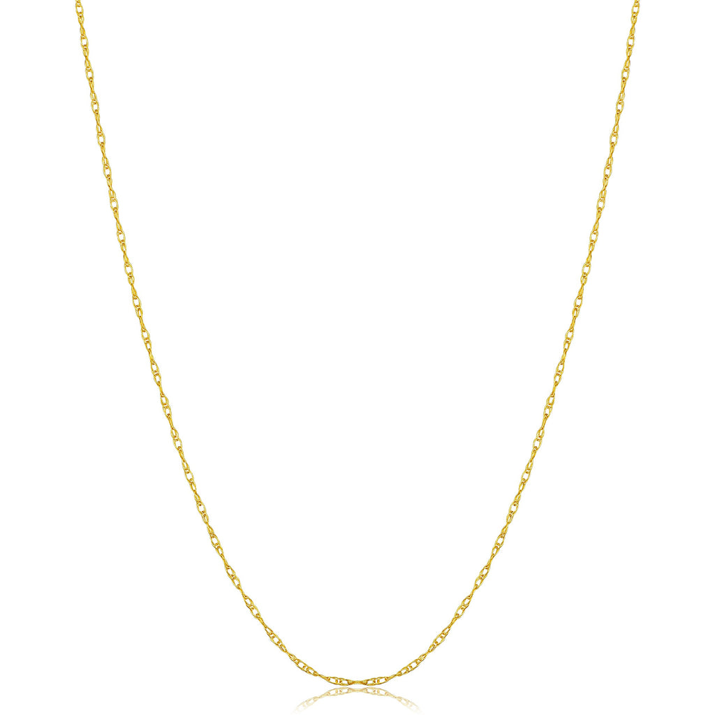 Colar Pingente Corrente Corda Ouro Amarelo 14k Kooljewelry (0,8 mm, 16 polegadas)