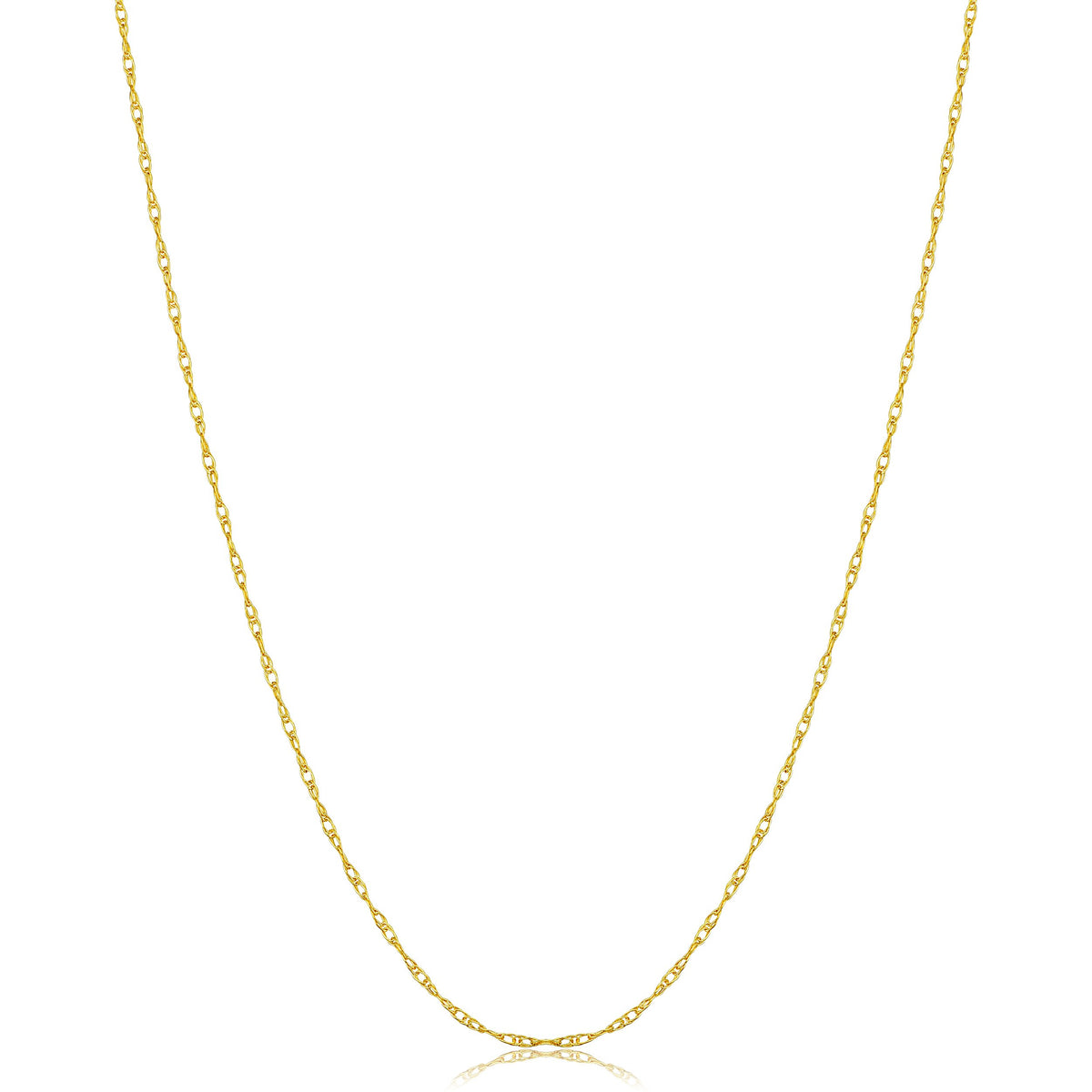 Colar Pingente Corrente Corda Ouro Amarelo 14k Kooljewelry (0,8 mm, 16 polegadas)