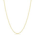 Colar Pingente Corrente Corda Ouro Amarelo 14k Kooljewelry (0,8 mm, 16 polegadas)