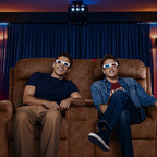 Reclining Loveseat Sofa, RV Loveseat Recliner with Console, Manual Home Theater Seating Loveseat with Cup Holders/Pockets, RV recliners for Living Room (Brown)