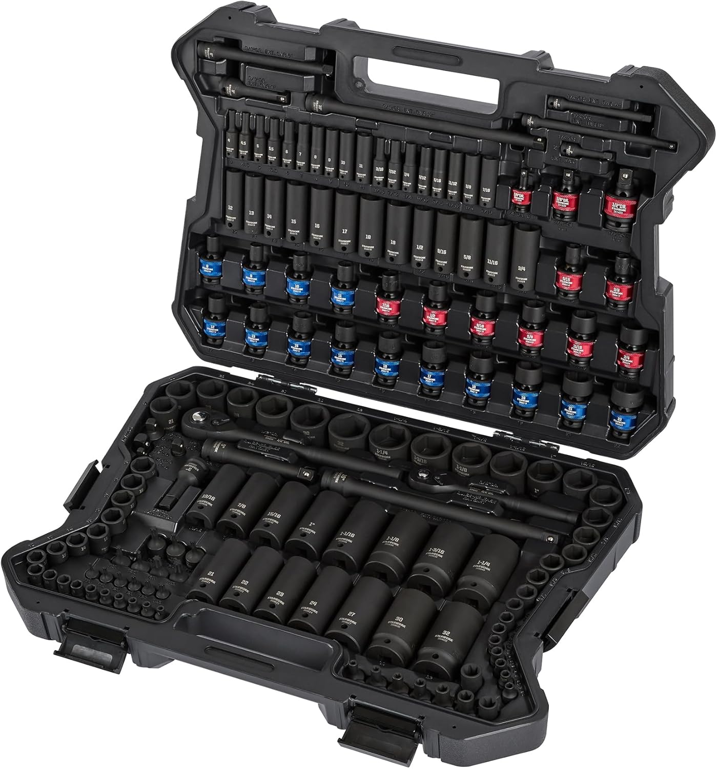 STARWORK TRUE MECHANIC 153-Piece Impact Socket Set, Professional, SAE ...