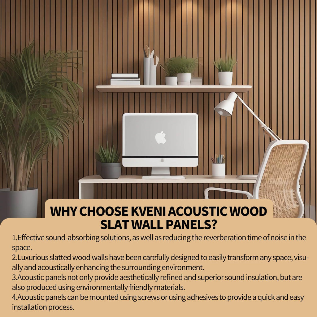 Acoustic Wood Panels for Wall - Modern Wood Slat Wall Panel, Wood Slat Panels for Wall, Noise Cancelling & Absorbing Wooden Veneer Panels, 94.49” x 13” Each, 0.82” Depth (2Pcs) (Oak_ZFH02)