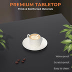 GreenForest Coffee Table with Storage for Living Room, Small Square Center Tables with Seamless One-Piece Tabletop Farmhouse Style, Black