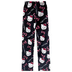 Anime Pajama Pants Women Cute Cat PJS Fluffy Flannel Sleep Bottoms