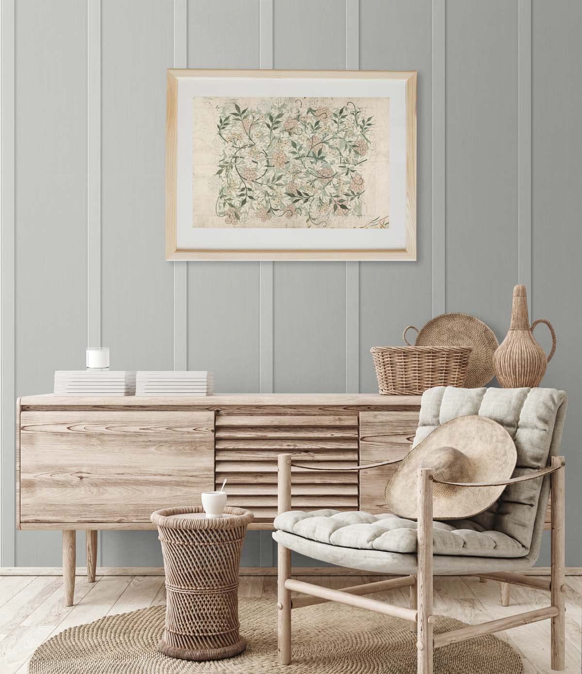 Papel de Parede Autoadesivo NextWall Faux Board and Batten (Cinza Porto)