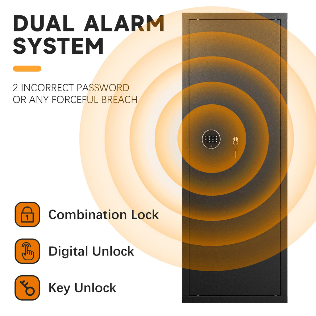 Greenvelly 10-14 Gun Safe for Rifles and Pistols, Quick Access fireproof Gun Safe with Adjustable Gun Rack and keypad lock, Heavy-Duty Gun Cabinets for Rifles and Shotguns