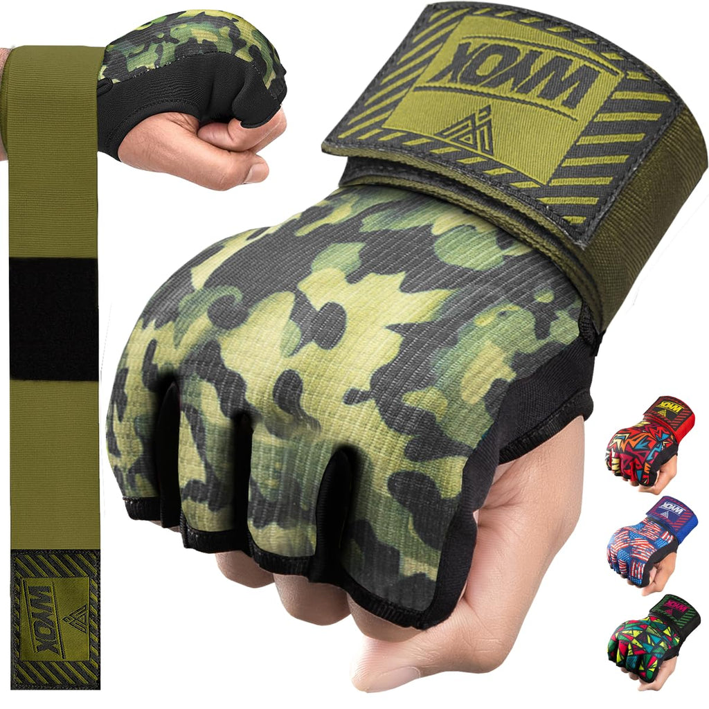 WYOX Gel Boxing Hand Wraps Inner Gloves for Men & Women, 80cm Quick Wrist Straps, Padded Knuckle Protection for Muay Thai Kickboxing, Hand Wraps for Boxing & Martial Arts