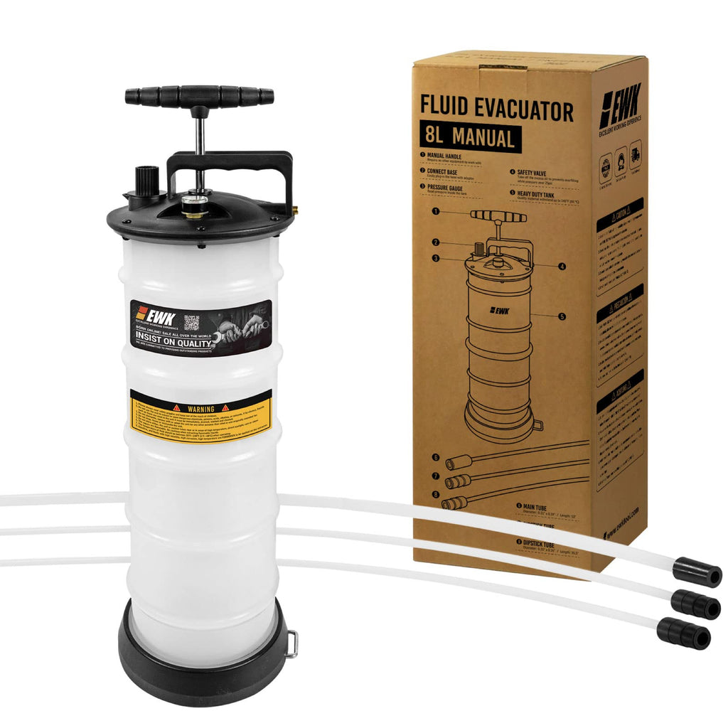 EWK 15L Pneumatic/Manual Oil Extractor Pump, Fluid Evacuator for Oil Change, Large Capacity Vacuum Evacuation Tool for Cars Trucks and Agricultural Machinery