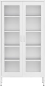 71 Farmhouse Metal Wardrobe Closet with Hanging Rod, 2 Barn Doors, Adjustable Shelves, Steel Armoire with Drawer for Home, Bedroom - Grand Goldman