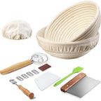Banneton Bread Proofing Basket Banneton Basket Set Sourdough Proofing Basket Round Proofing Bowls Handmade Rattan Baskets and Liners (Round of 1 Gift Set)