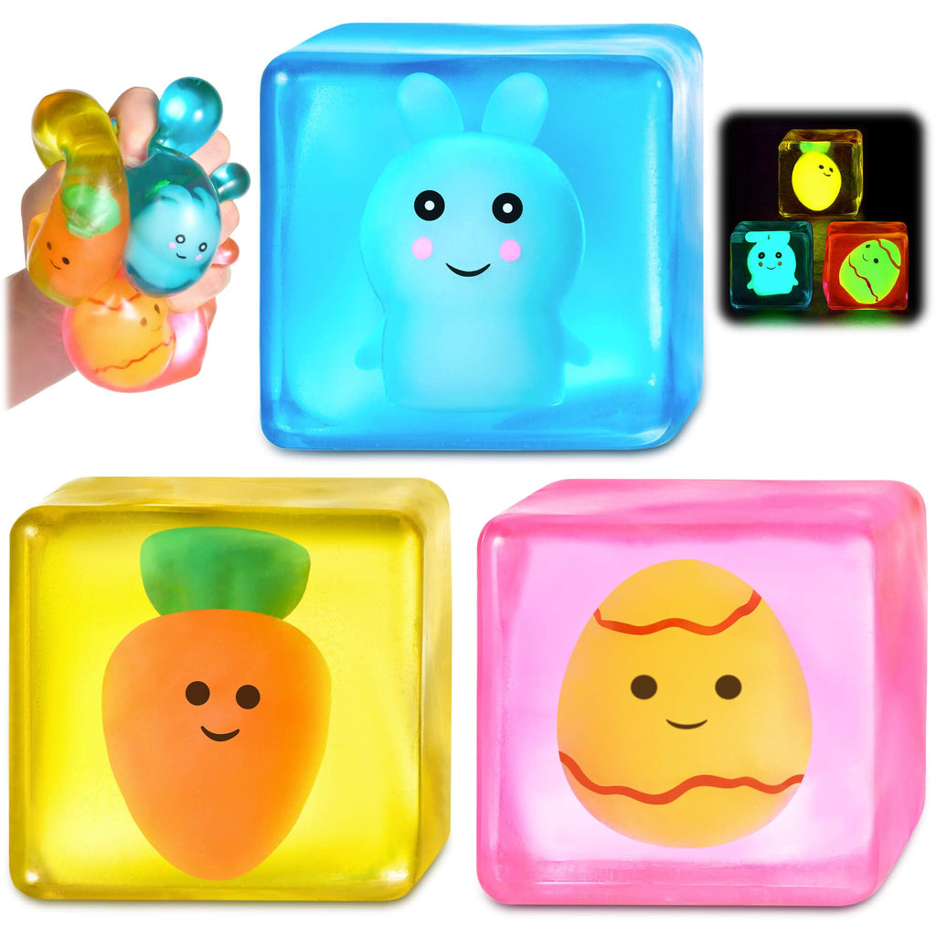 Stress Cube Fidget Toys Adults - Sensory Toys for Kids with Autism Stress Balls for Adults Squishy Toys for Anxiety Squeeze Fidgets for Teens Stress Relief Gifts Easter Basket Stuffers