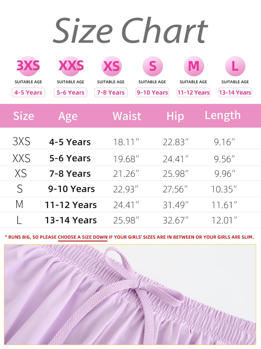 Flowy shorts til teenagepiger atletiske løbe-cykelshorts ungdom sommerfugle shorts (LightHotPink-XXS)