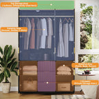 71" Wardrobe Armoire Wooden Closet with 3 Doors and 3 Drawer, Bedroom Armoire with Hanging Rod Shelf, Wooden Wardrobe Combination for Hanging Clothes, Large Capacity Storage Wardrobe Armoire - Grand Goldman