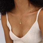 Thaivor Bubble Letter Necklace Gold Initial Necklaces for Women Trendy 14K Gold Plated Dainty Charm Pendant Name Necklace Personalized Gold Jewelry Gift for Women