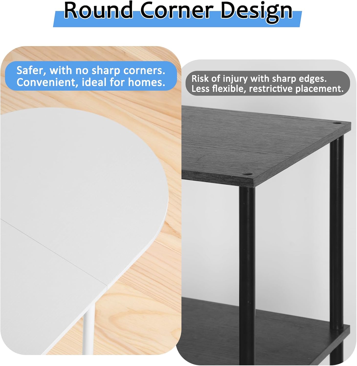 Small Oval Coffee Tables Modern Low Coffee Table for Small Space Mid Century Center Side Table with Open Shelving for Storage, Display, and Furniture Living Room & Home Office