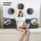 بالش تاج تخت زلادورا، بالش مثلثی نرم برای حمایت هنگام مطالعه و استراحت، کوسن تاج تخت با روکش قابل جدا شدن، خاکستری تیره، سایز کوئین (59"x8"x20")