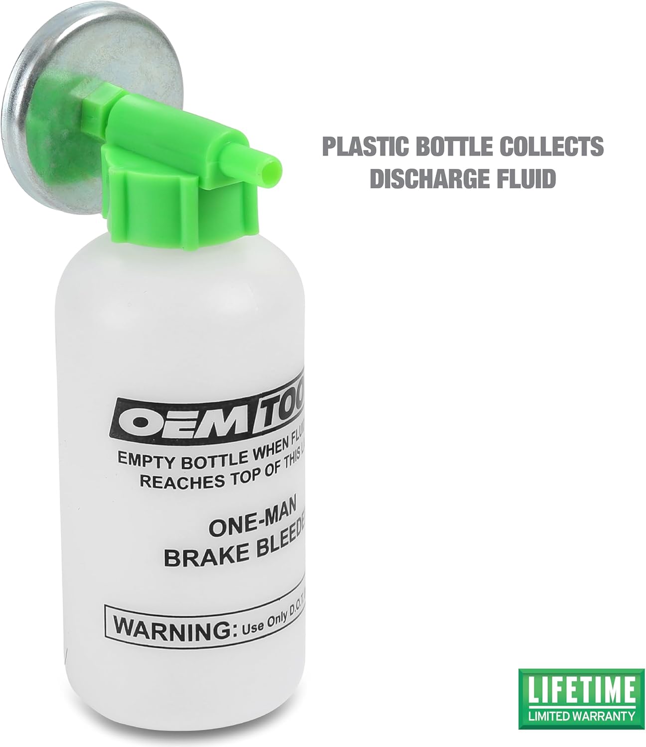 OEMTOOLS 25036 Bleed-O-Matic One-Man Brake Bleeder Kit, Featuring An Opaque Brake Bleed Bottle / Transparent Hoses and Tapered Fittings, No Mess Brake Fluid Bleeding , Multi color(Packaging May Vary)